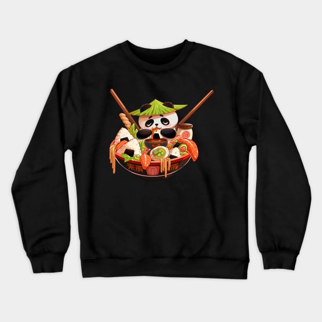 Panda bear Onigiri T-Shirt Crewneck Sweatshirt by felixantosart